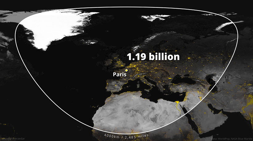 Populated Area Circles - Paris