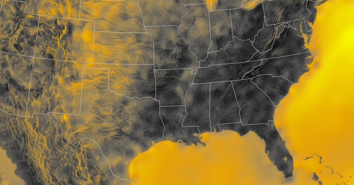 Mapped Average Wind Speed Across the U.S.