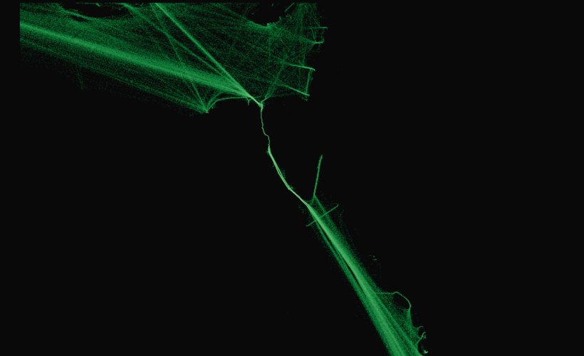 Map of marine traffic density along the Suez Canal