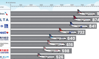 This infographic breaks down the airline fleets of major carriers.