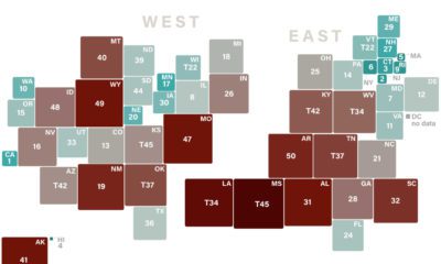 Ranking of each U.S. state's gun law, from strictest to loosest