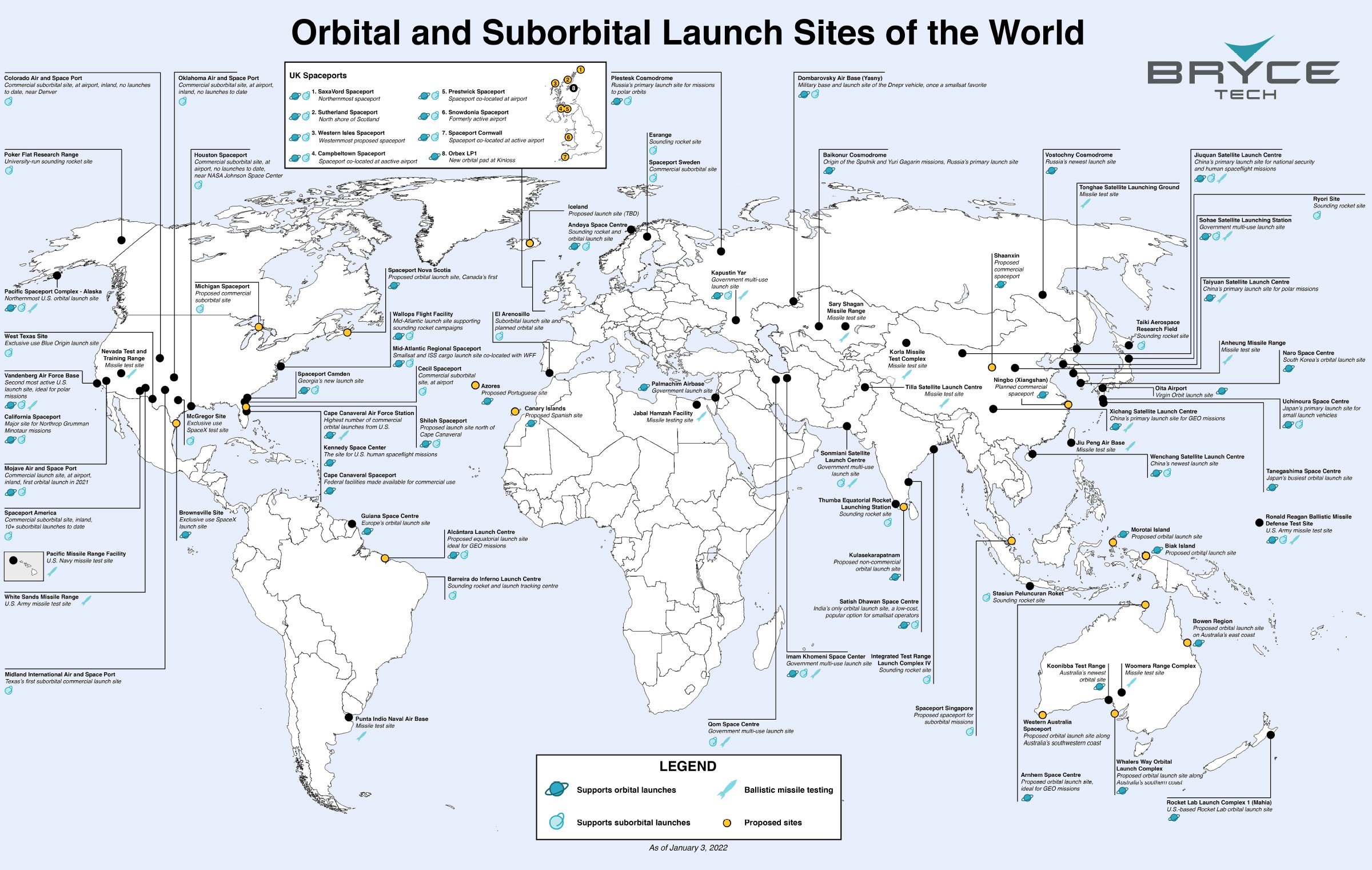 All Of The World s Spaceports On One Map all-of-the-world-s-spaceports-on-one-map