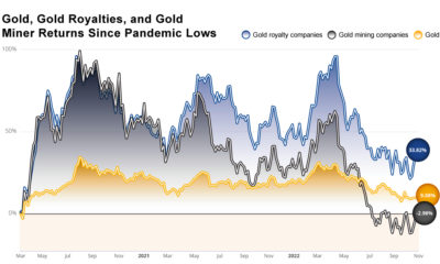 gold royalty company returns compared to gold and gold mining companies