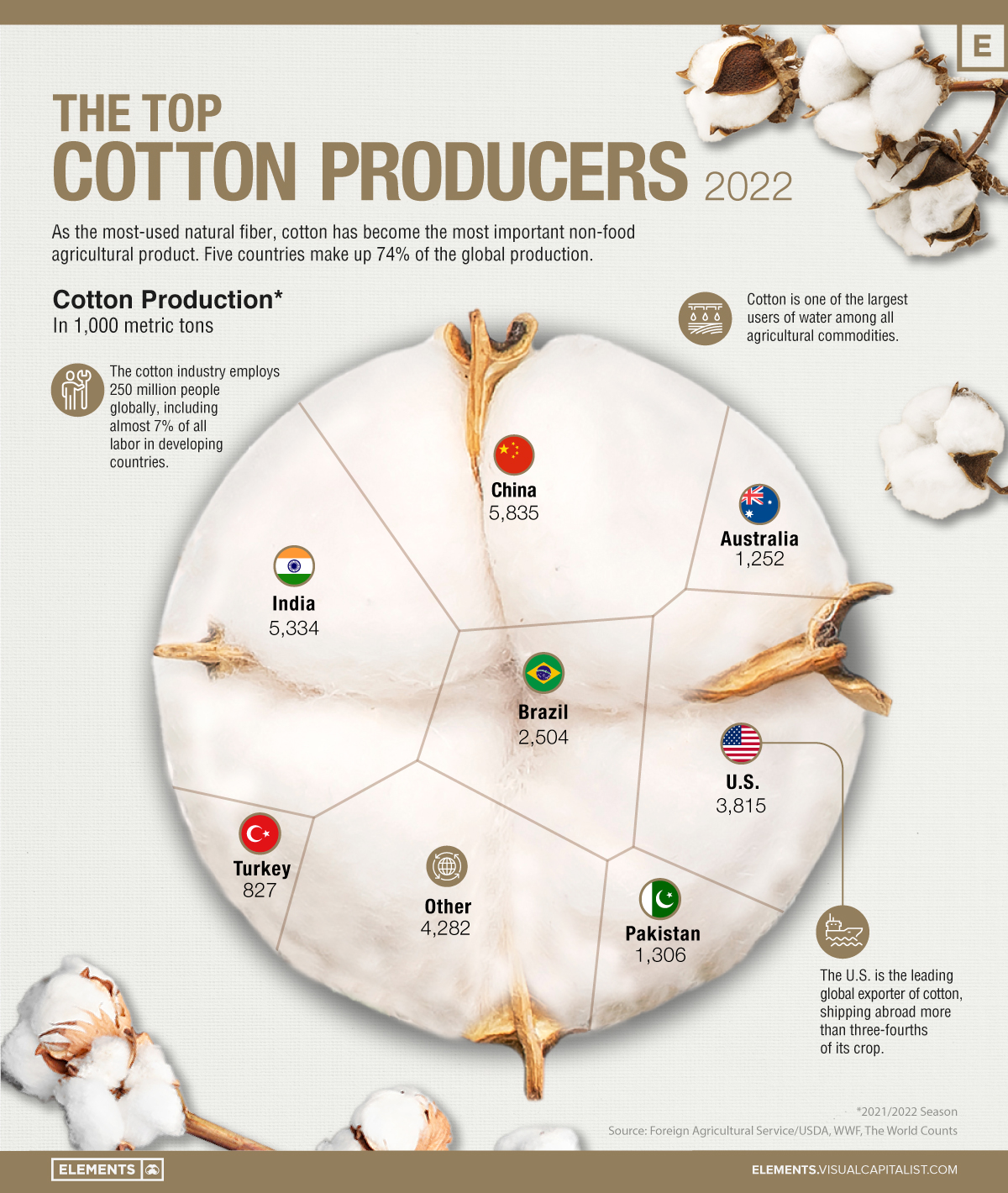 Ranked: The World’s Top Cotton Producers