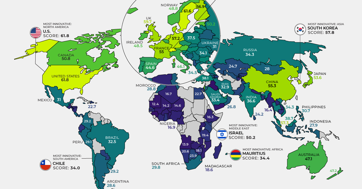 Los países más innovadores del mundo en 2022