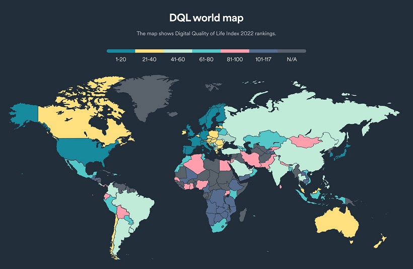 mapping the 2022 digital quality of life index