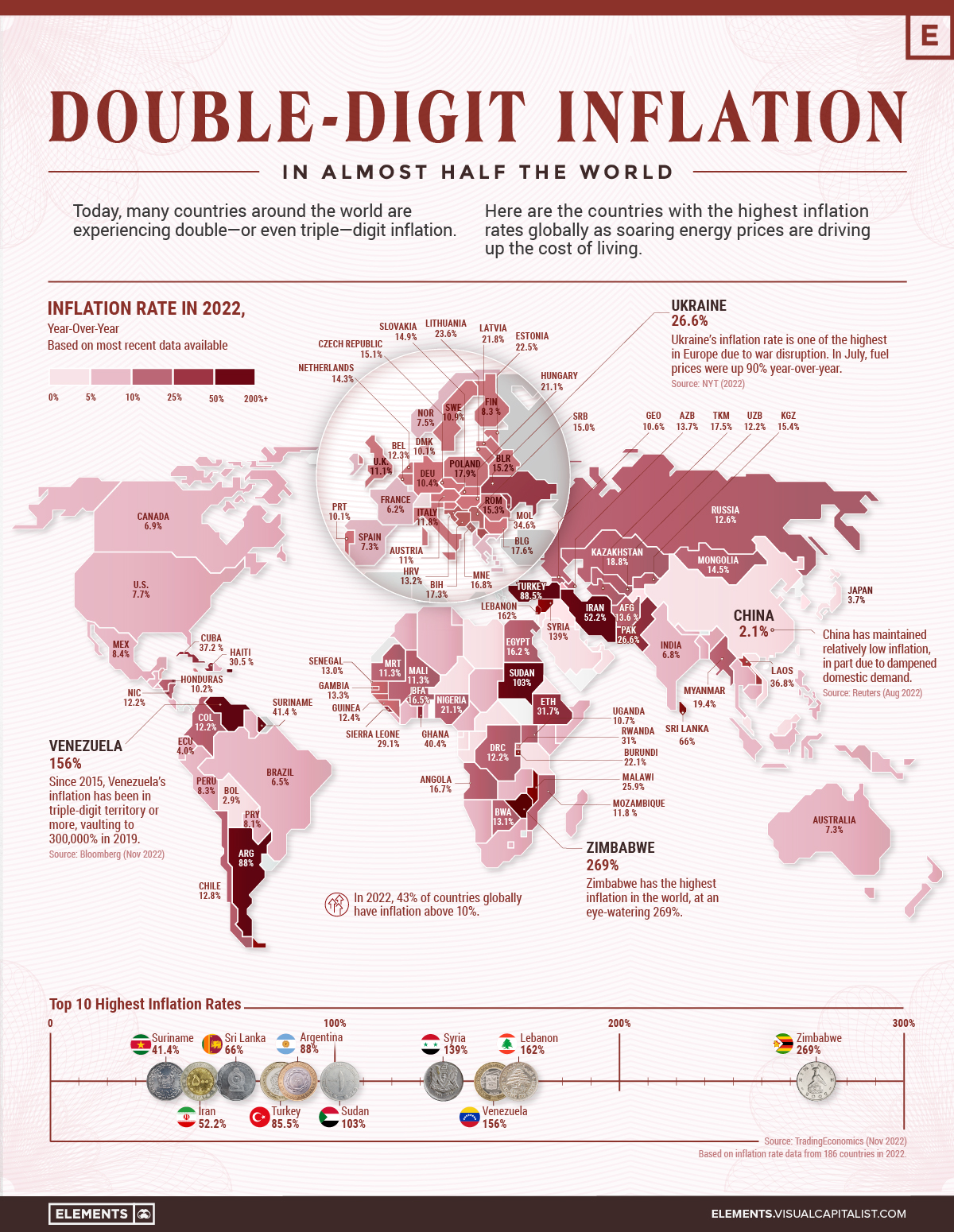 Mapped: Which Countries Have the Highest Inflation?