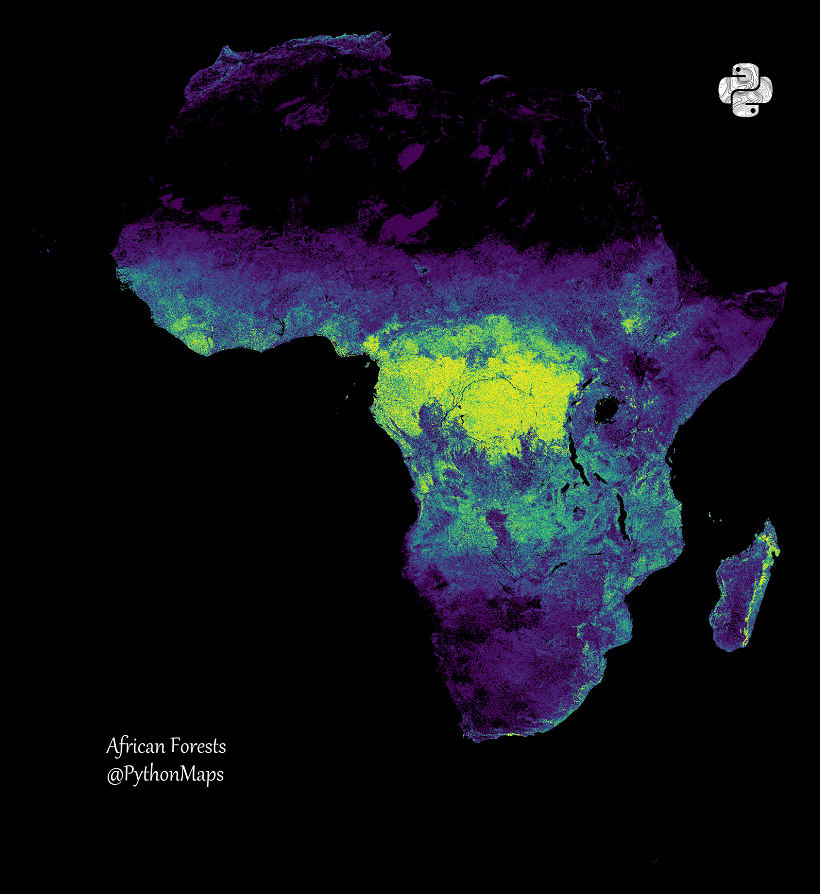 mapeo de la cubierta arbórea en áfrica