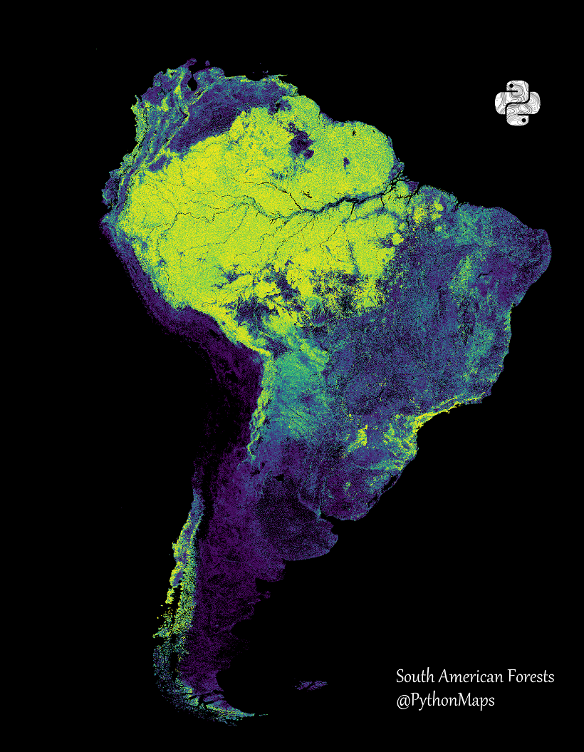 Mapeo de la cubierta arbórea en América del Sur