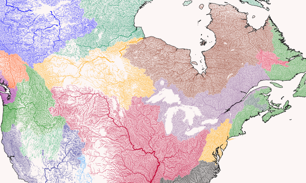 Mapping the World's River Basins by Continent