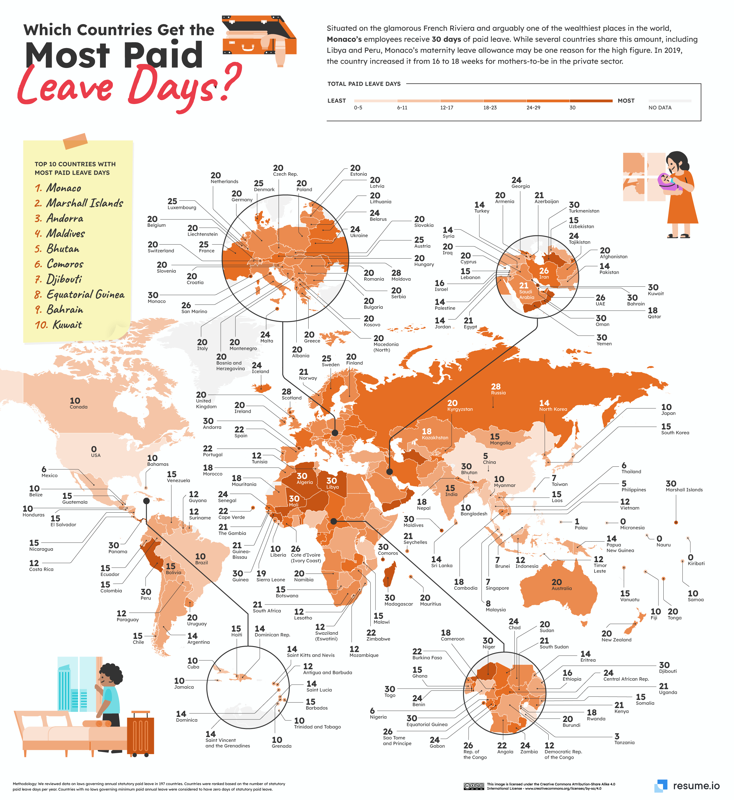 countries with most paid leave