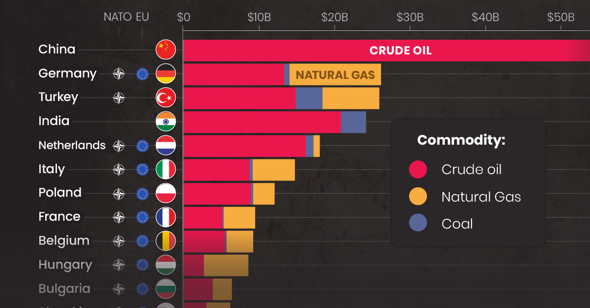 cropped image of chart showing top importing countries of Russian fossil fuel revenues