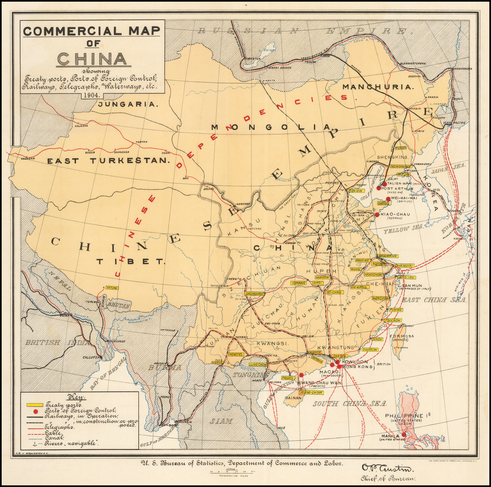 Commercial Map of China in 1904