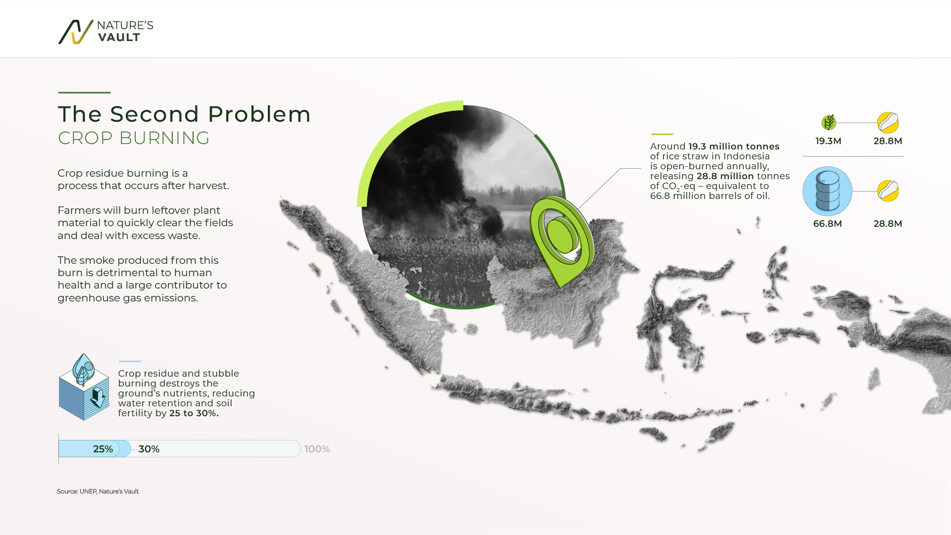 Graphic explaining what crop burning is and why it is bad for the environment.