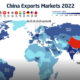A map of the the biggest export destinations of China's exports in 2022.