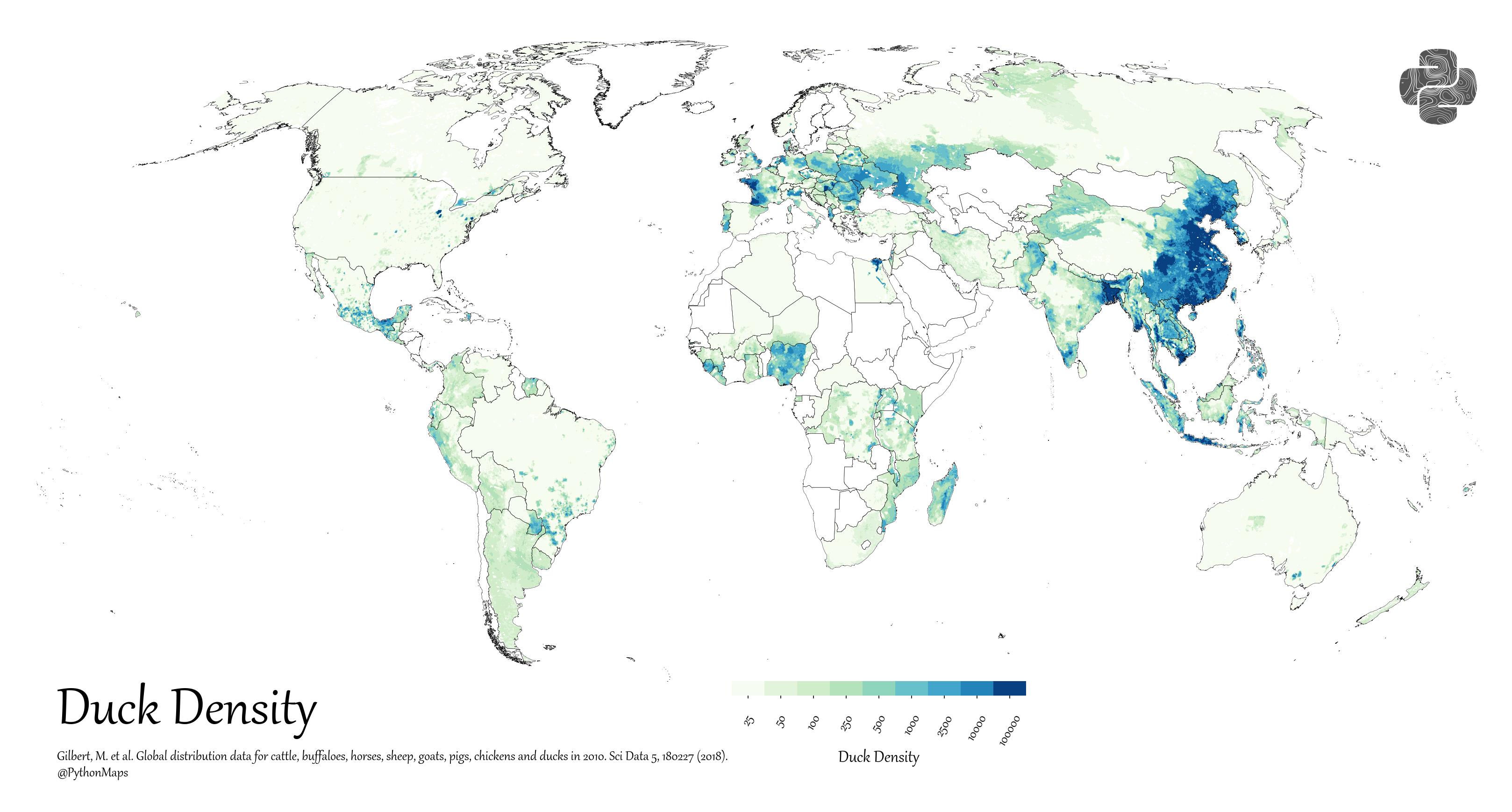 Mapped Global Livestock Ducks Distribution Full Size CP Livestock Duck Full 
