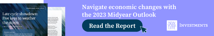 Report cover shown along with the text Navigate economic changes with the 2023 Midyear Outlook. Read the Report
