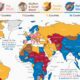 A map detailing meat consumption by country, including fish & seafood.