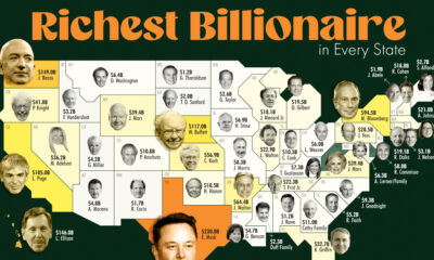 map showing richest billionaires in U.S. states