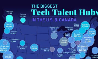 Top tech talent hubs in U.S. and Canada