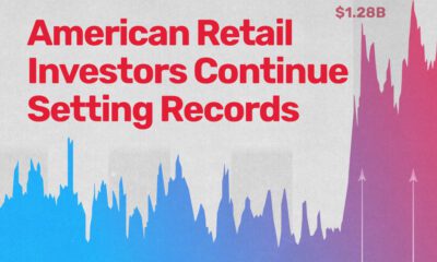 A cropped chart showing the daily net flows from U.S. retail investors into the stock market from 2014–2023.