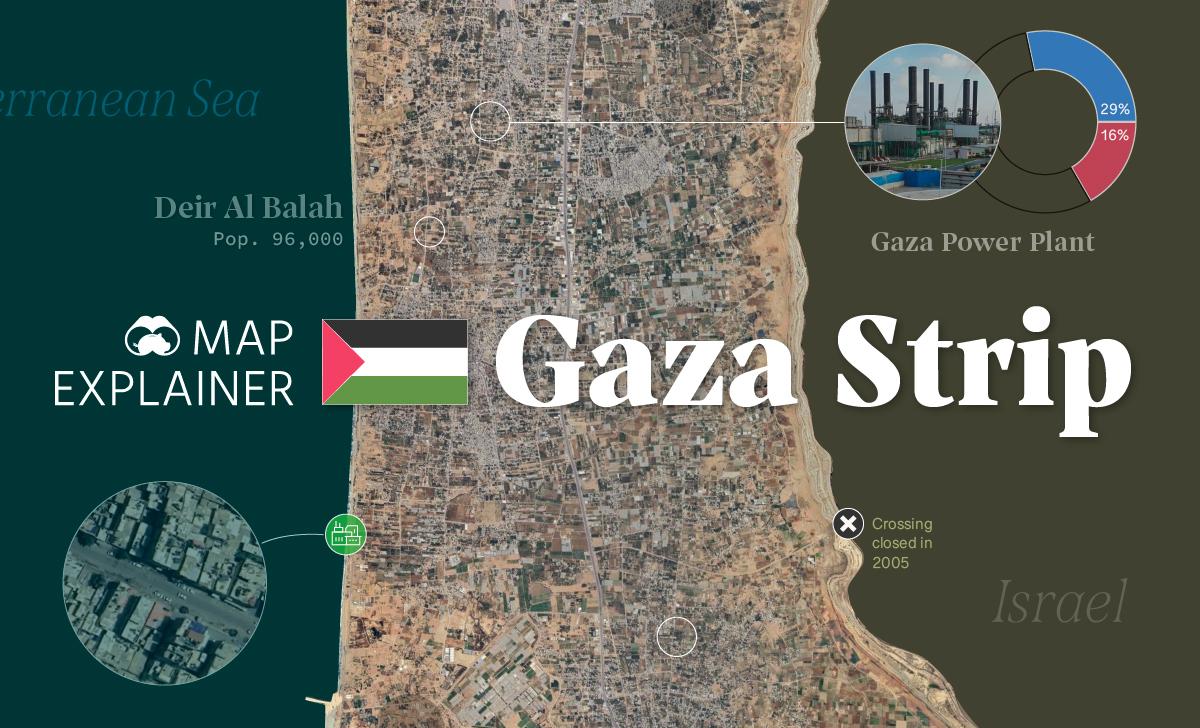 Gaza Strip map infographic
