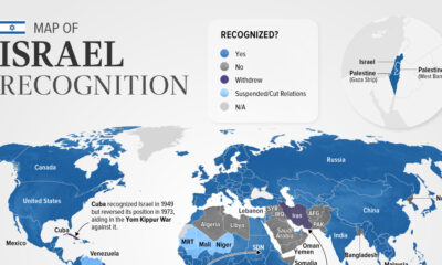 Mapping the recognition of Israel by country