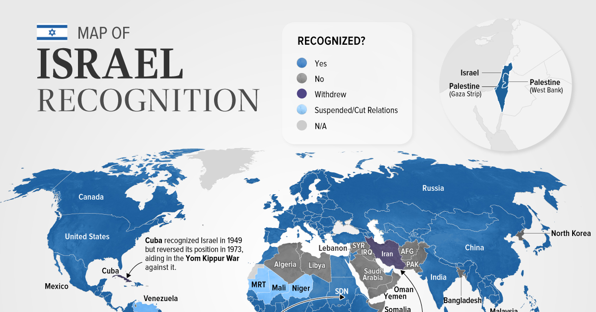 Mapped: Recognition of Palestine by Country