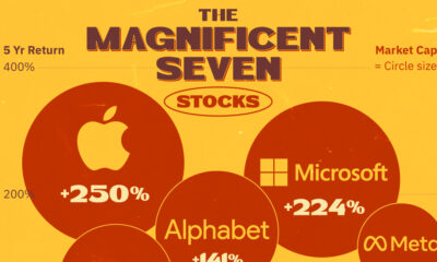 This cropped chart highlights the Magnificent Seven stocks, a group of seven megacap stocks that replace the previous FAANG.