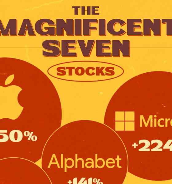 This cropped chart highlights the Magnificent Seven stocks, a group of seven megacap stocks that replace the previous FAANG.