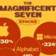 This cropped chart highlights the Magnificent Seven stocks, a group of seven megacap stocks that replace the previous FAANG.