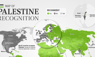 Mapping the recognition of Palestine by country