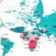 A cropped map ranking 121 countries by their digital well-being score.