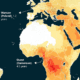 World map of life expectancy gains from pollution reduction.