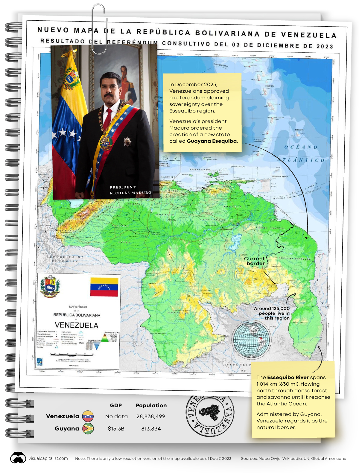 Maduro new map of Venezuela 2023 which includes the Essequibo region