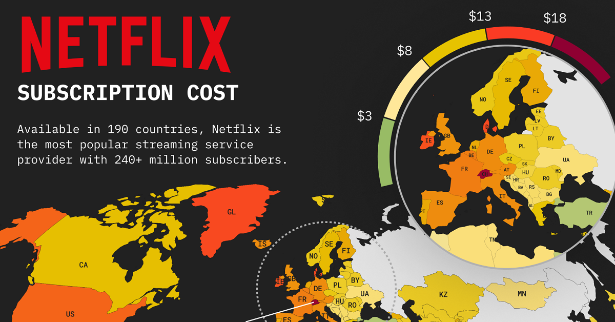 Mapped Netflix Price by Country