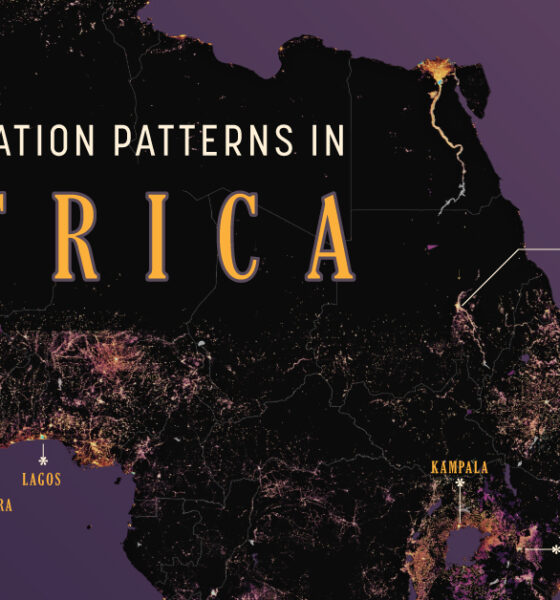A cropped map of Africa’s population density, spotlighting the continent’s most populous countries and cities, and the fastest-growing regions.