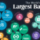 Bubble chart illustrating the top 50 banks in the world by revenue.