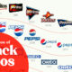 Graphic illustrating the development of popular snack brand’s logos.