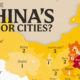 A cropped map of all the Chinese provinces with cities over 1 million people.