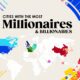 This radial bar graphic shows the top 20 richest cities in the world.