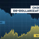 An area chart illustrating the de-dollarization of China’s trade settlements.