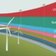 The preview image for a streamgraph showing the change in renewable energy capacity over time by country and region.