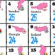 This cropped graphic ranks the countries with the highest number of mandatory paid days off in a year.
