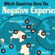A partial world map showing the countries that experienced the most negative emotions.