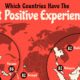 Partial world map showing the countries where it is most common for people to feel positive emotions.