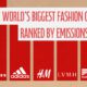 The preview image of a bar chart ranking the world's largest fashion companies by their 2022 reported CO2 emissions.