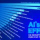 This radial bar chart shows projections for AI's effect on operating margins across industries over the next five years.