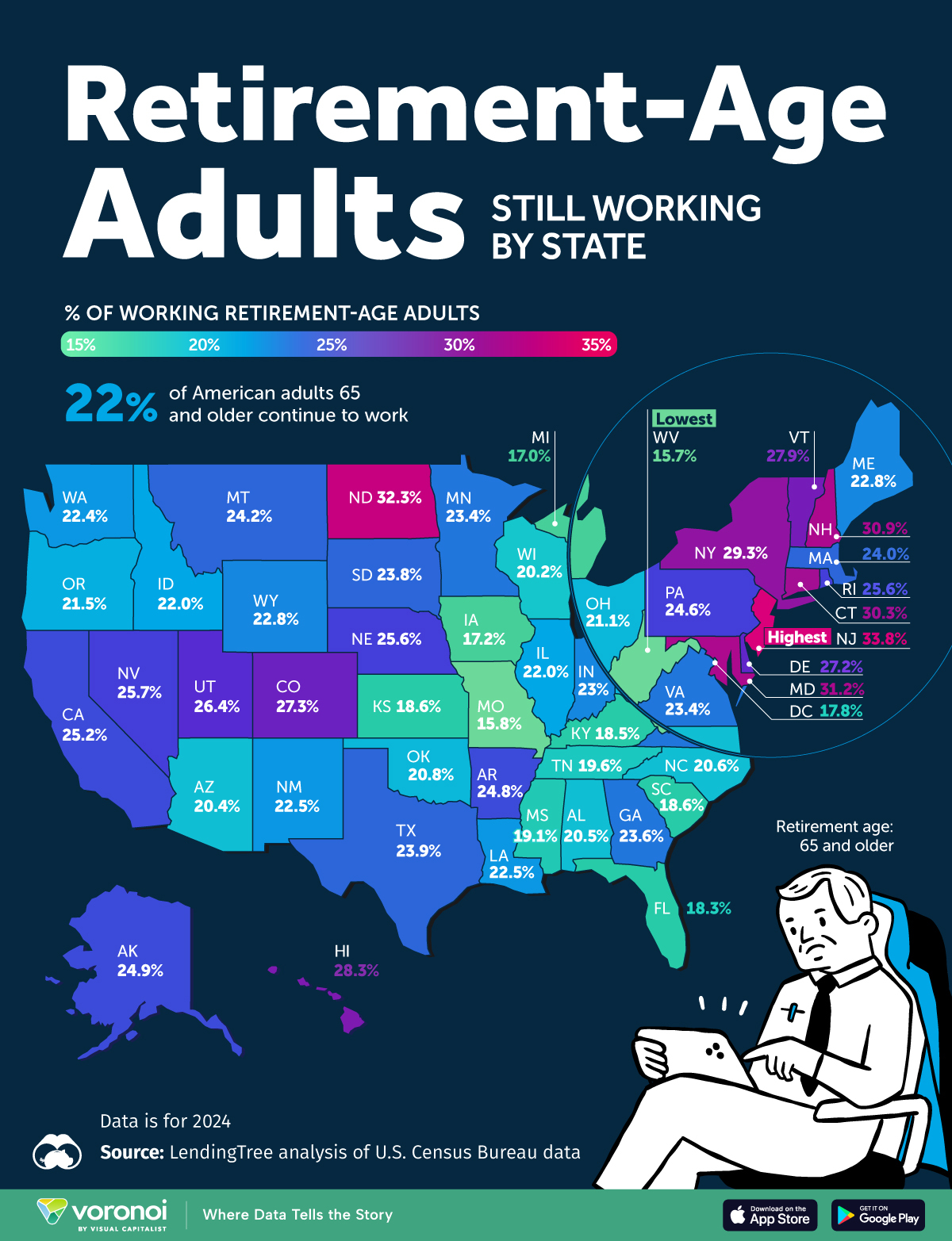 Mapped: Retirement-Age Workers by U.S. State