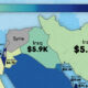 This map shows Middle East GDP per capita by country in 2024.